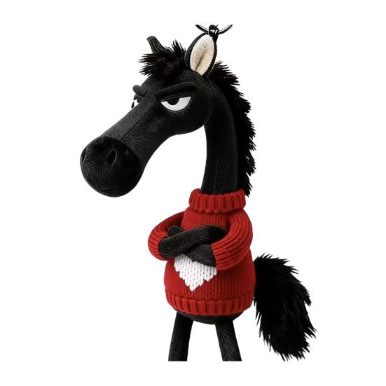 Plush Horse Keychain Soft Cute Cartoon Horse Pendant In Sweater Horse Year Mascot Charm with Keyring for Backpack Handbag Car Keys Decoration