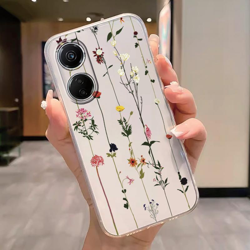 Transparent Phone Case For Poco C65 Redmi Note 15 Pro+ Plus 14C Cover Cartoon Flowers Soft TPU Shockproof Funda Bags Heart Clear