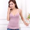 Sexy Women Solid Color Tank Top Padded V Neck Backless Sleeveless Camisole Vest