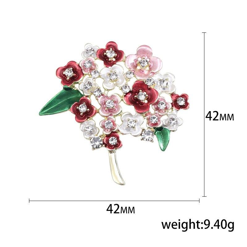 Blucome Creative Oil Dripping Zirconium Embroidered Brooch Women's Temperament Clothing Accessories Plant Series