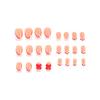 24PCS Glossy Press On Nails with Bow Decor Easy To Wear Never Splitting Comfort Fake Nails for Holiday Party Daily Matching