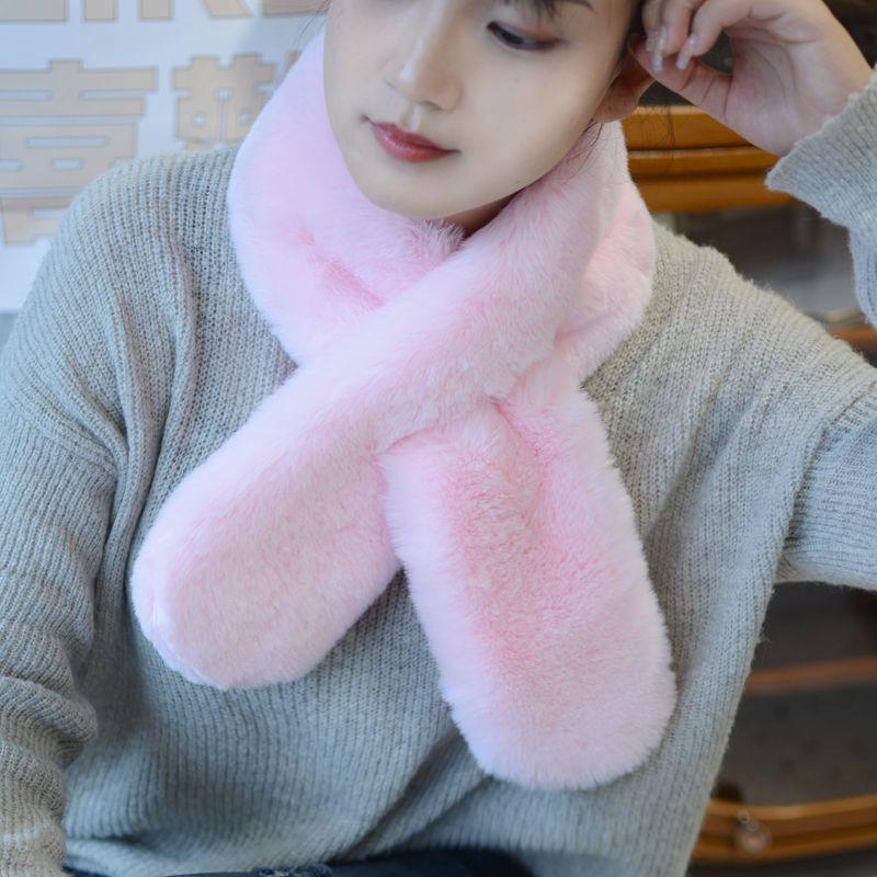 Women Winter Thick Faux Fur Scarf Warm Multi Use Neck Warmer Shawl Collar Wrap for Ladies