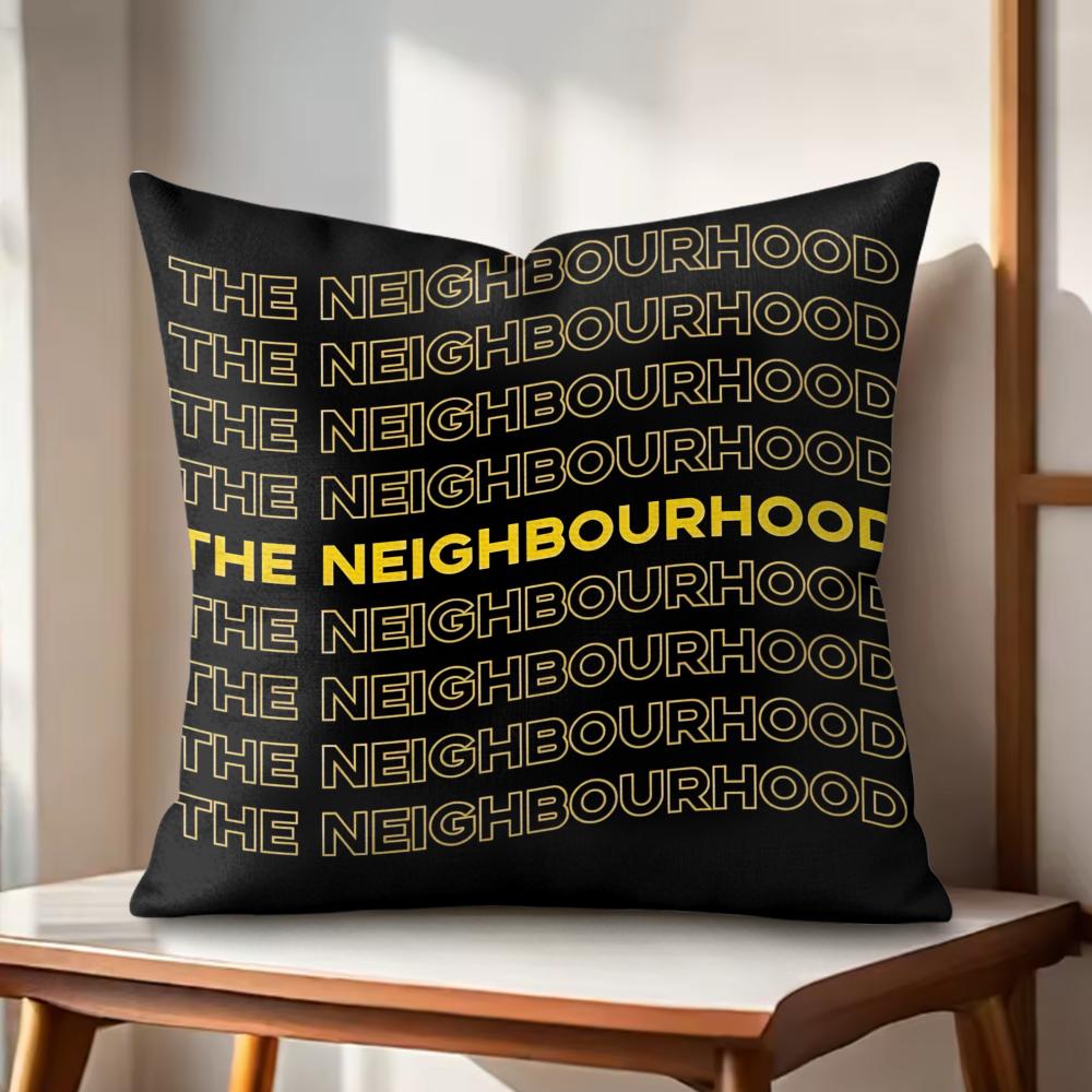 LOGO Design NNeighborhood Cushion Cover Natural Linen Organic Fabric DoubleSided Printing Couch Pillow Covers Home Decor