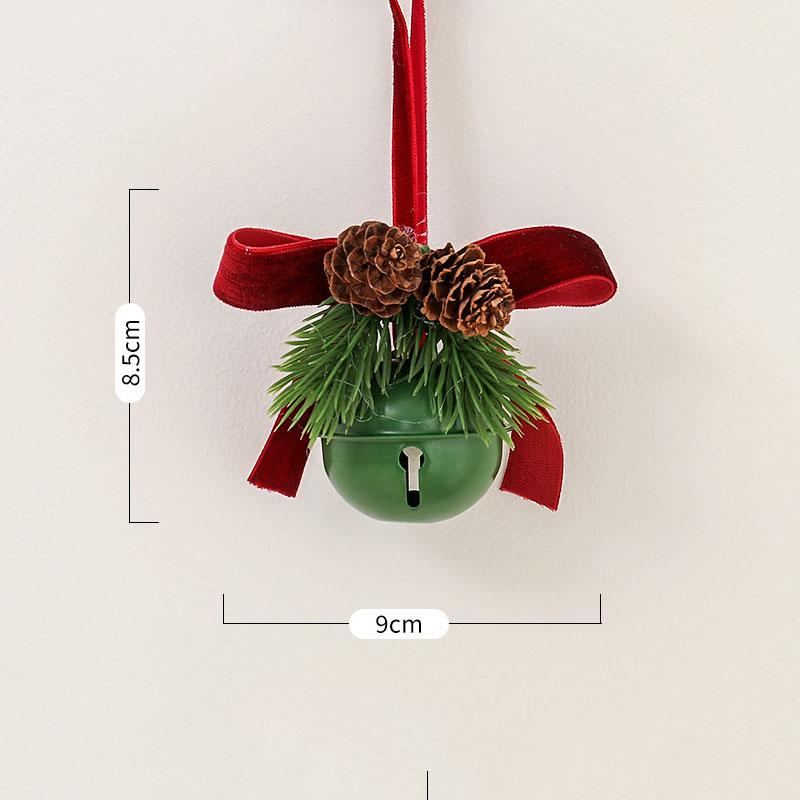 

Украшение на рождественскую елку, подвеска на дверь, рождественский красный бархатный бант, железный колокольчик, подвеска для украшения сцены Velvet Green