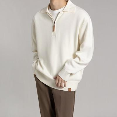 Autumn and Winter New Men's Knitted Long-sleeved Polo Lapel All-match Sweater