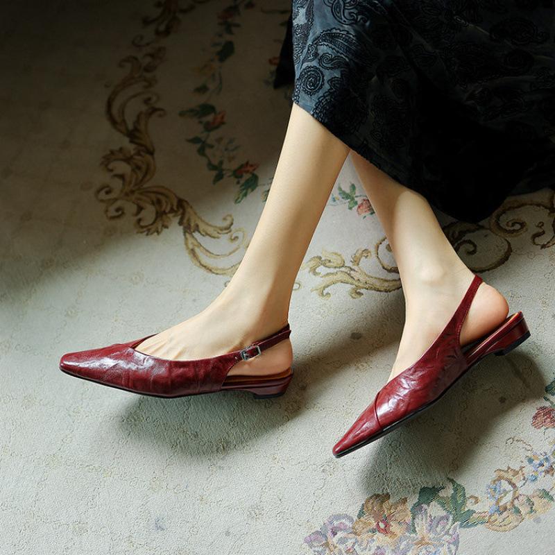 New bag head sandals genuine leather Korean version large size shoes summer empty sandals women's beef tendons comfortable soft sole women's shoes po