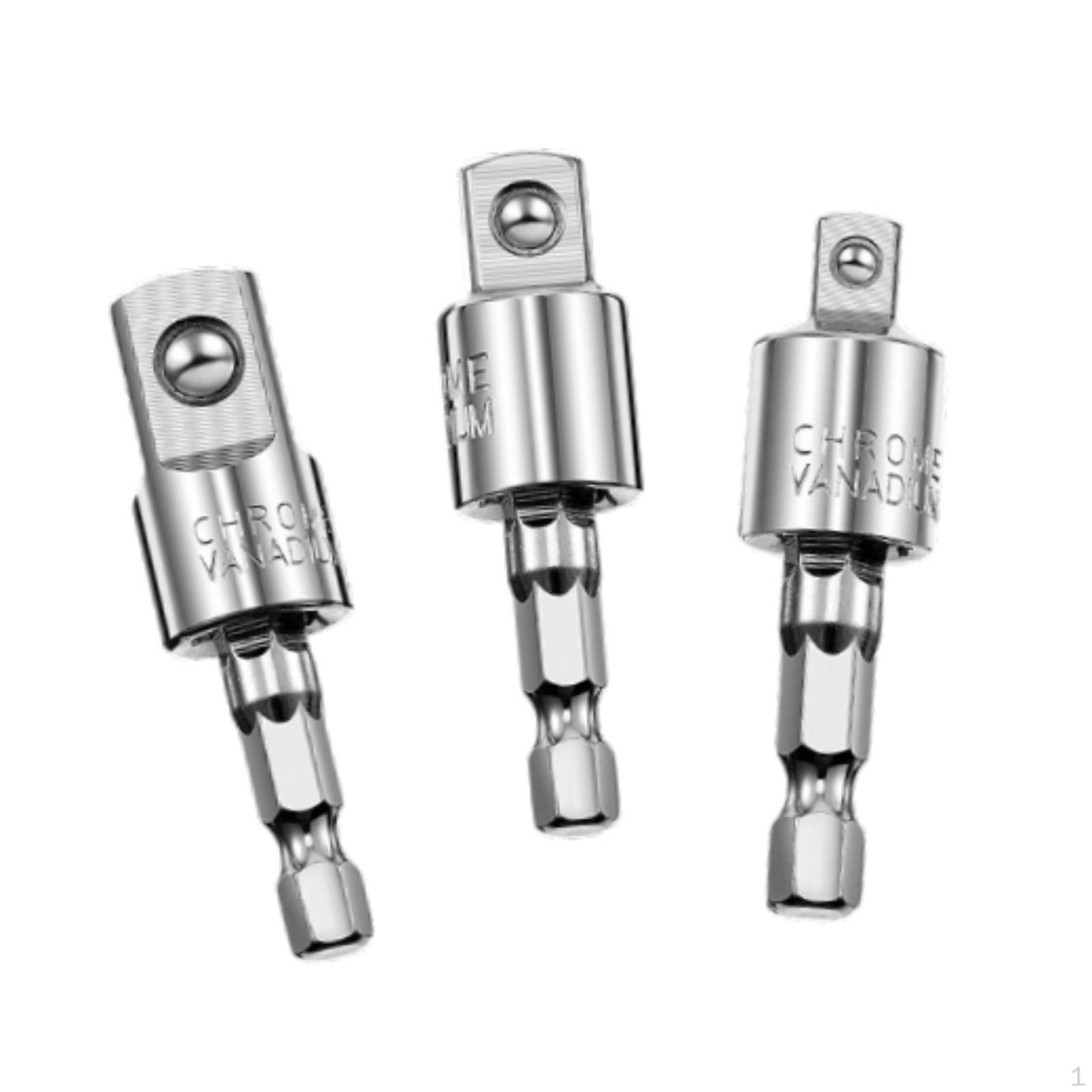 

3 шт. 1/4 3/8 1/2 Головки для ударных дрелей Адаптер Шарнирный набор головок argent