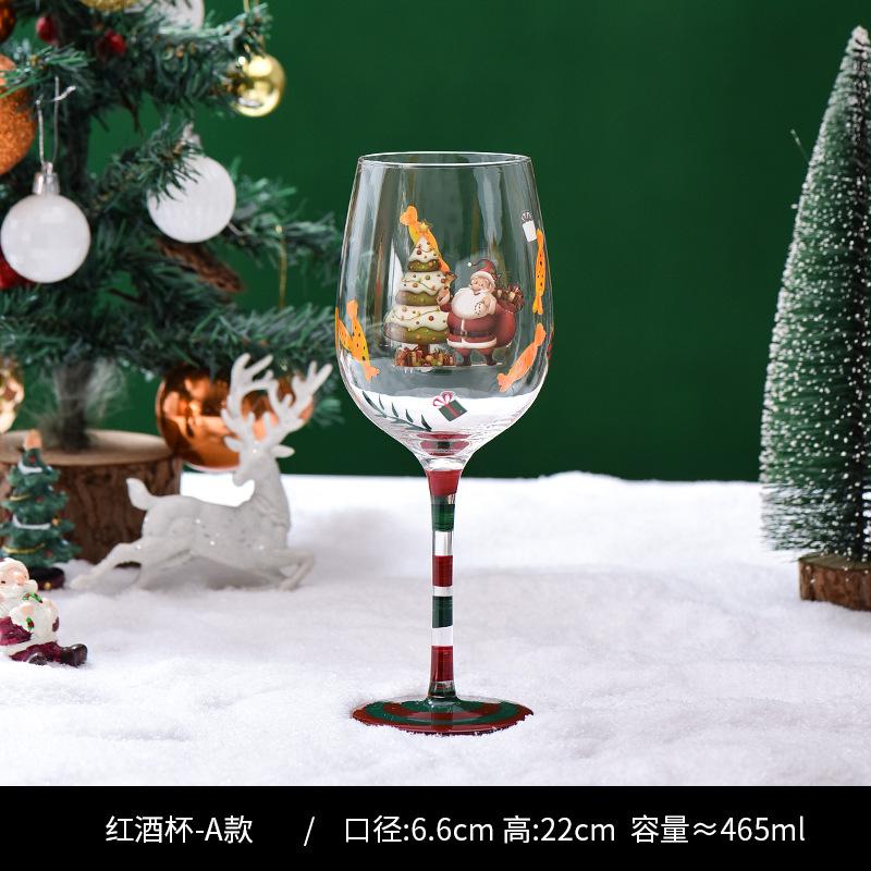Kristall Rödvinspokal Färgade Glas Vin Glas Målat Glas Whiskeyglas Julklapp