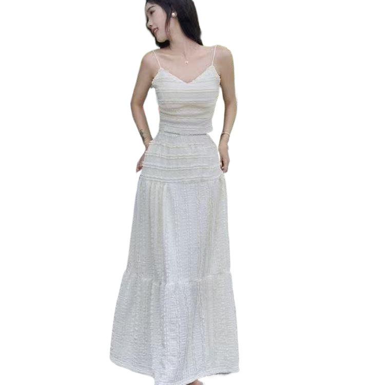Schickes schulterfreies Top & A-Linien Prinzessinnenkleid Zweiteiliges Set