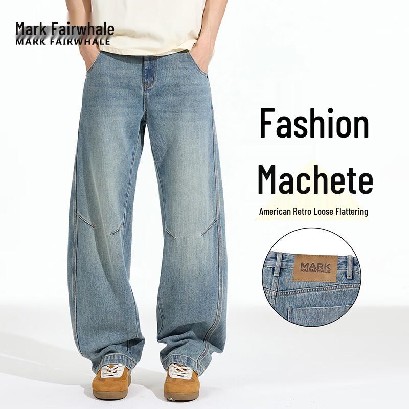 MARK FAIRWHALE Men s Loose Wide-Leg Jeans 33