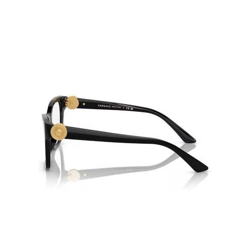 Versace Pattern decoration acetate frame square optical frame women's black 4915538 VE3341UGB1-Black 52
