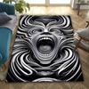 1 Stück Menschliches Gesicht Schwarzweiß Verzerrte Visuelle Abstrakte Kunst Teppich Teppich für Schlafzimmerdeko Spielzimmer Wohnzimmer Sofamatte Geschenke