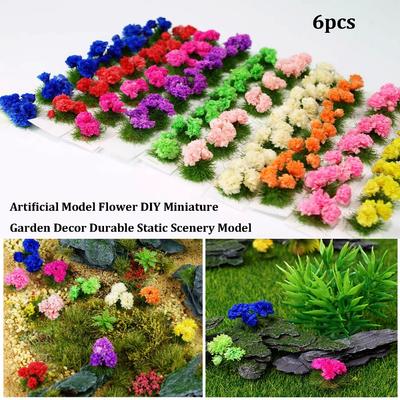 6pcs 10 Colors Artificial Model Flower 15*10mm Landscape Wargame Grass New Building Layout