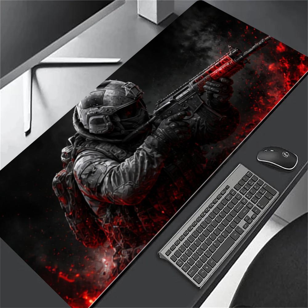 Soldier Mouse Pads Pc Accessories Desk Mat Desk Interior Setup Mousepad Gamer Playmat Gaming Room Decoration Rug Big Mousepepad