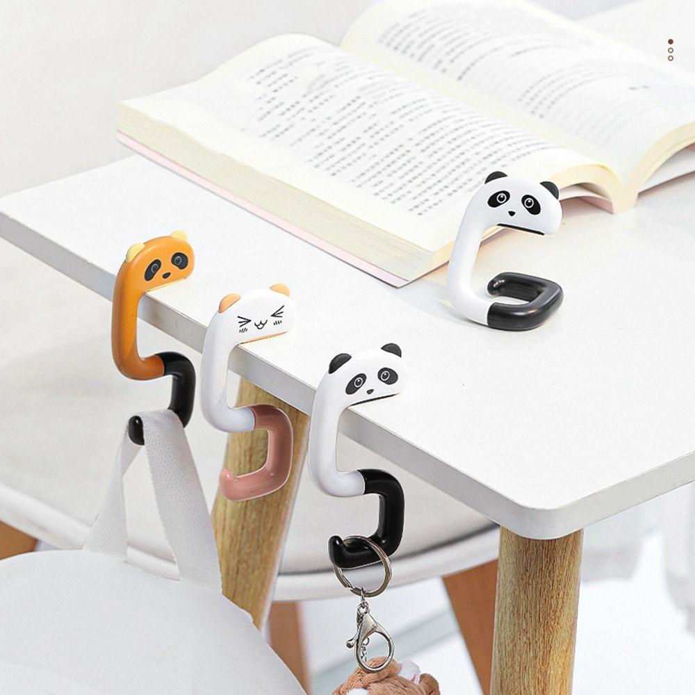 

Cute Multifunctional Hanging Panda Decorative Folding Handbag Hanger Table Hook Key Holder Hook Raccoon