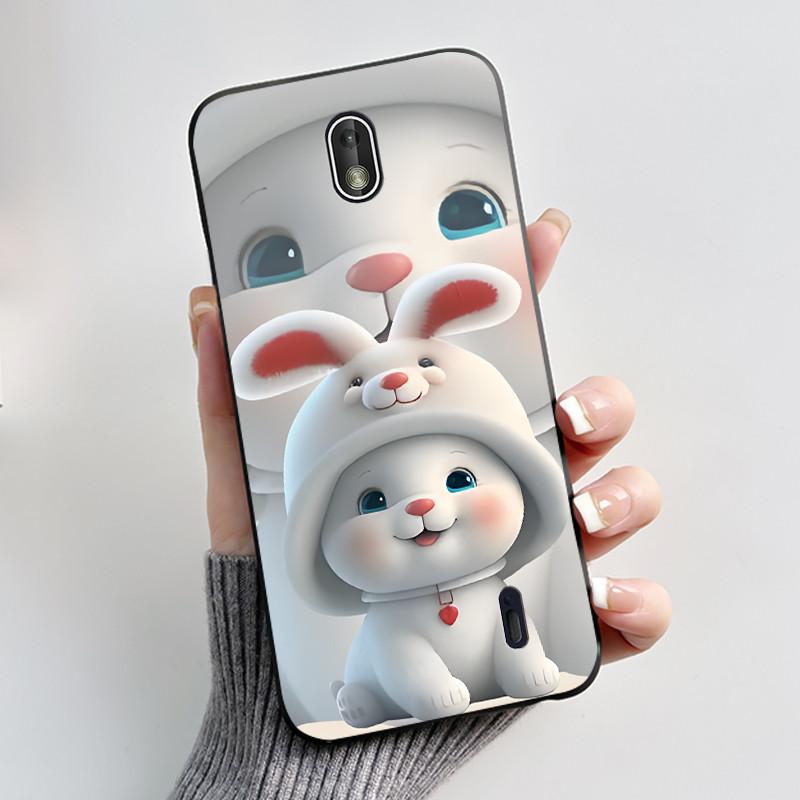 Matte Soft TPU Case For Nokia 1 Plus 2 2.1 2.2 Phone Case Luxury Cute Love Rabbit Funny Cat Black Silicone Ultra Thin Back Cover