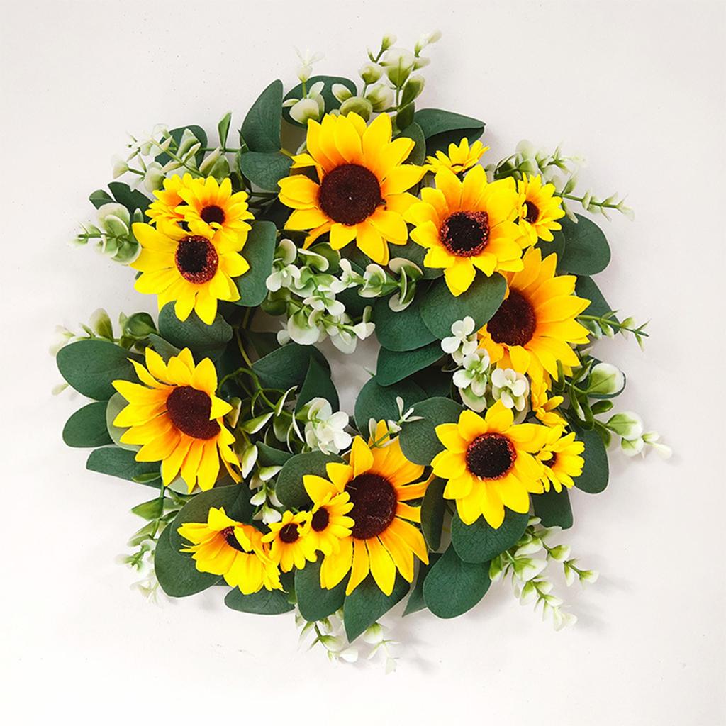 Outdoor Sunflowers Wreath Front Door Wall Home Artificial Floral Decor