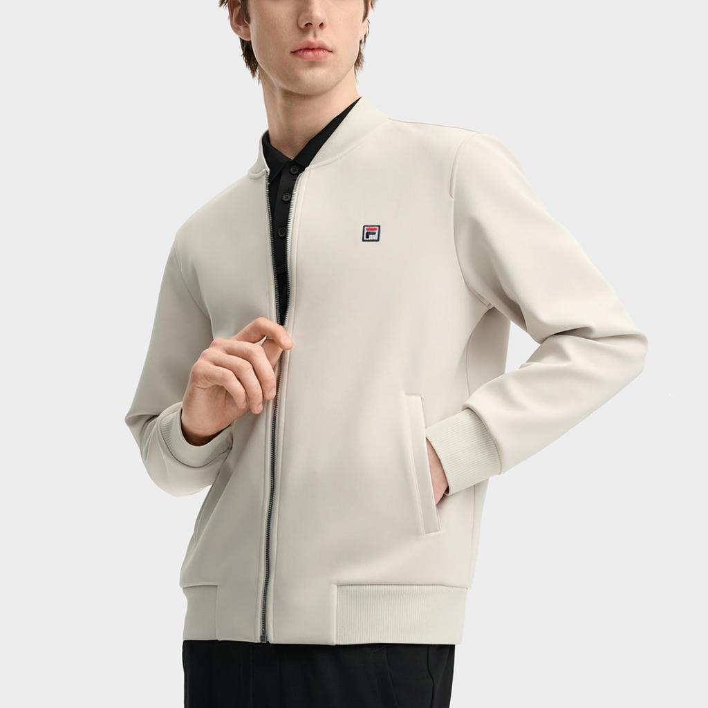 FILA Heritage Jackets Men's Elegant Gray Baseball Collar Fleece lined Other F51M548501FGY