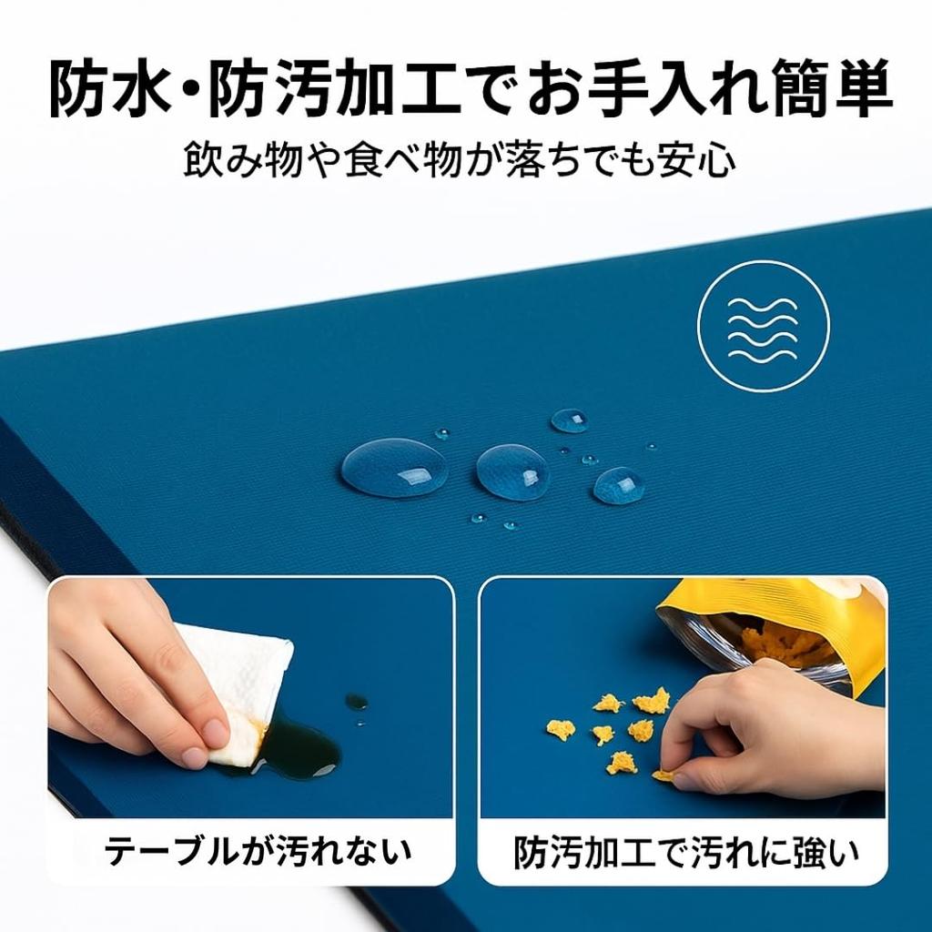 Card Game Play Tabletop 80x80cm Mahjong, Poker, Magic, Mat, Cover, Stain-Resistant, Sound-Dampening, Non-Slip, (Blue 2) [Used]
