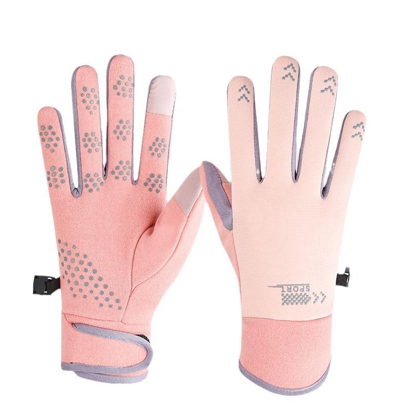 Men and Women Same Style Plush Warm Gloves for Winter Cold and Windproof Outdoor Sports Anti Slip Touch Screen Riding Gloves