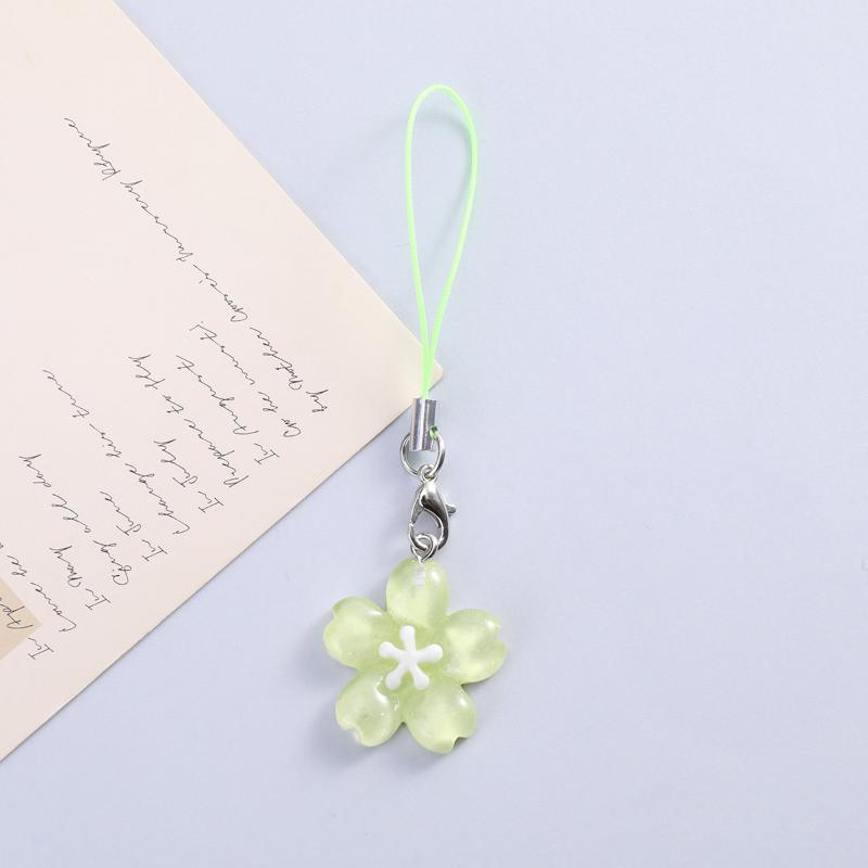 Creative Lovely Flower Phone Strap Sweet Jelly Color Sakura Keychain Pendant Cute Fashion Backpack Hanging Ornaments Couple Gift