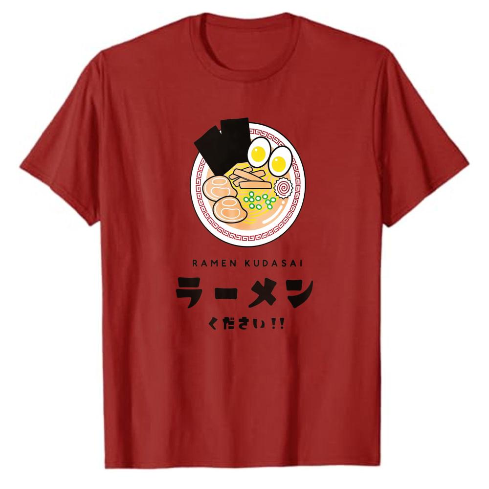 RaUnisex Kudasai Japanese Noodle Foodie Graphic TShirt Unisex RaUnisex Lover Funny Food Casual Cotton Tee Gift Kawaii Clothes