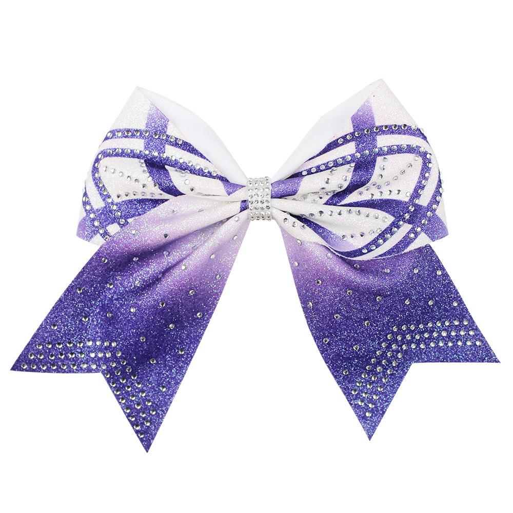 Popular Cheerleader Hair Ties: Rhinestone Swallowtail Bow with Ribbons