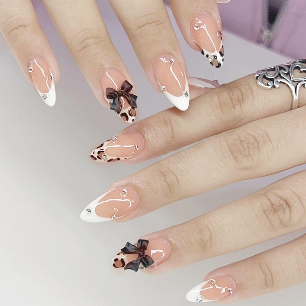Nude Almond Press on Nails with French Tip Prevailing Natural Look Press-On Nail Sets for Manicure Lovers and Beauty Bloggers