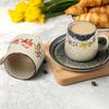 7,11 cm 4 szt. Japońska Retro Ceramiczna Filiżanka Azjatycki Chiński Zestaw Filiżanek do Kawy do Restauracji, Jadłodajni, Domku na Wsi, Kawiarni, Domu