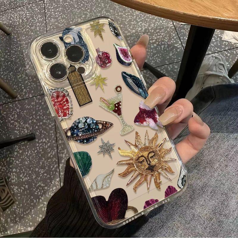 Colorful Stars And Moon Phone Case For IPhone 16 Pro Max 15 14 13 12 11 Shockproof Bumper Cover Case Funda 16E 15 14 13 Case