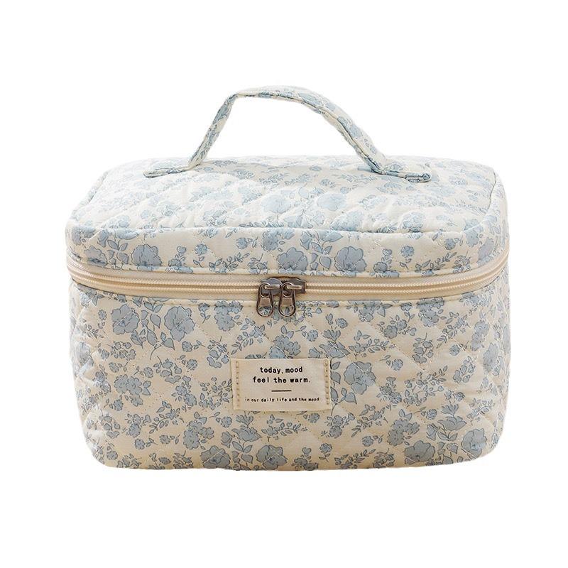 2023 Floral Cute Cotton Makeup & Toiletry Bag - Small, Fresh, Portable Storage Case