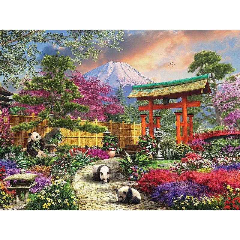 New 5D DIY Diamond Painting Landscape Village Diamond Embroidery Full Round Drill Scenery Cross Stitch Crafts Home Decor