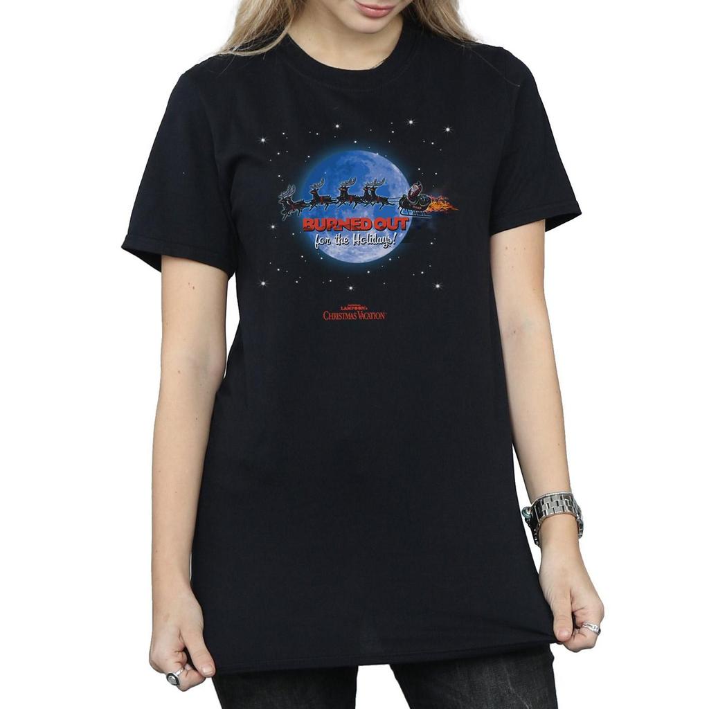 National Lampoon´s Christmas Vacation Womens/Ladies Burned Out Cotton Boyfriend T-Shirt