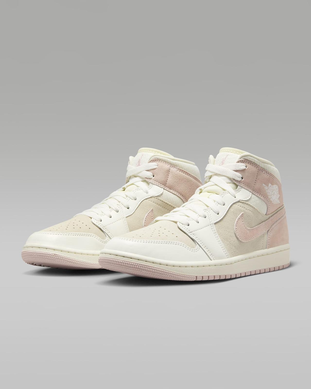FQ1926-161 Nike Air Jordan 1 Mid SE Кокосовое молоко Парус Легендарный Розовый (Женский) 11.5W