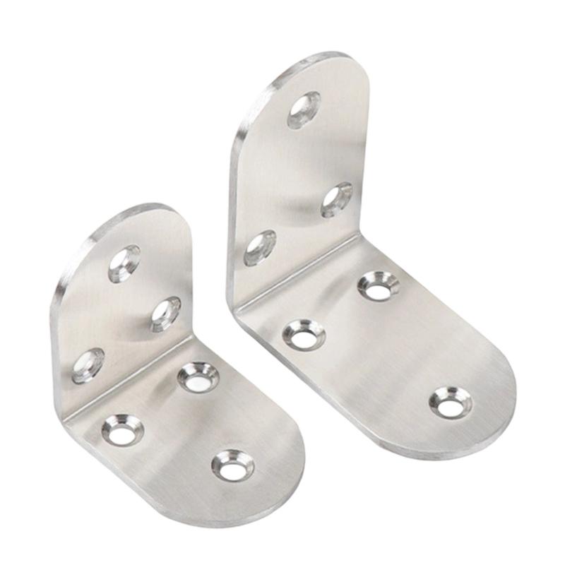 4Pcs 90 Degree Angles Brackets 3 Hole Metal Joint Fasteners Rustproof Metal Corner Brace for Cabinets Shelves Assembly