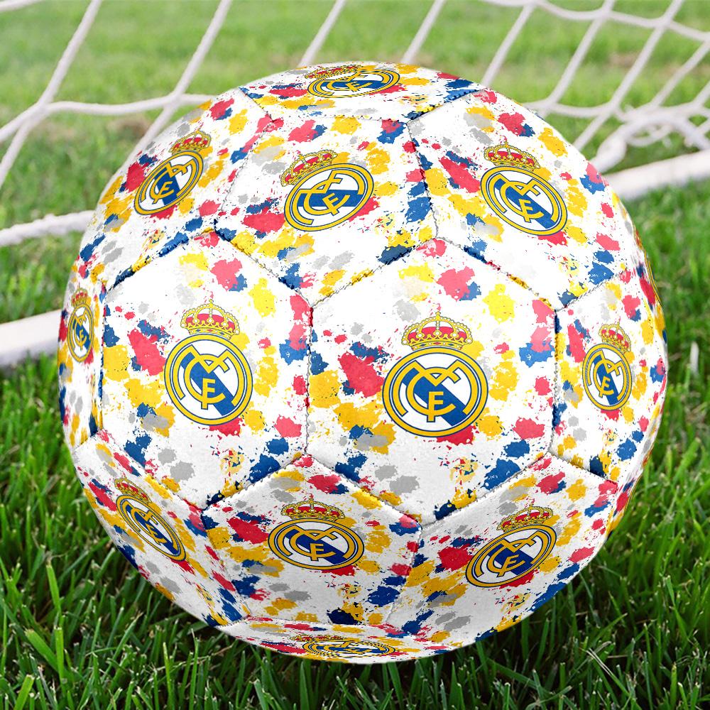 Pallone da Calcio con Stemma Real Madrid Taglia 5 Cucito a Macchina per Interni/Esterni Universale Calcio regalo perfetto per gli appassionati di sport