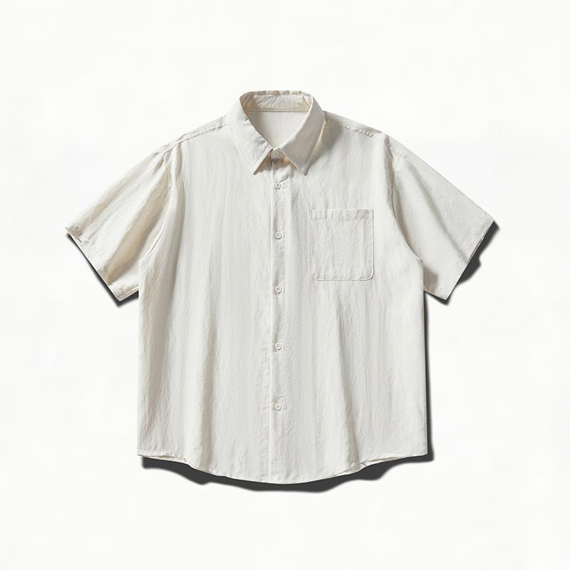 Summer Short Sleeved Shirt Jacket Workwear Short Sleeved Men s Lapel Shirt 2XL абрикосовый