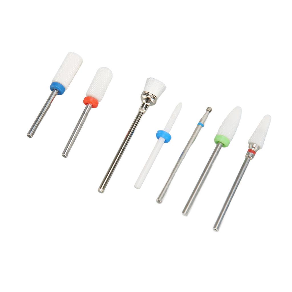 7Pcs Nail Drill Bits Accurate Clear Operation Professional Nail Grinder Bits for Cleaning Shaping