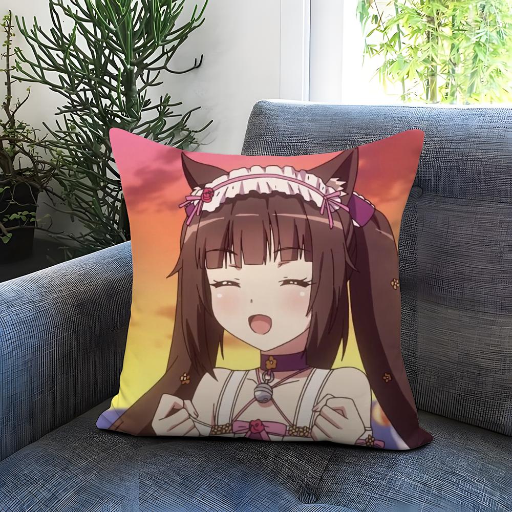 cat girl cute N-NekoparaS Cushion Cover Comfortable Reversible Pillow Cover Ideal for Car Sofa Bedroom & Beyond
