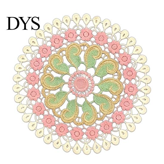 Durable Decorative Lace Doilies Round Colorful Doily, 11.42" Floral Placemat, Heat Retro Style Table Mat Resistant Mat, for Teapot, Coffee Cup