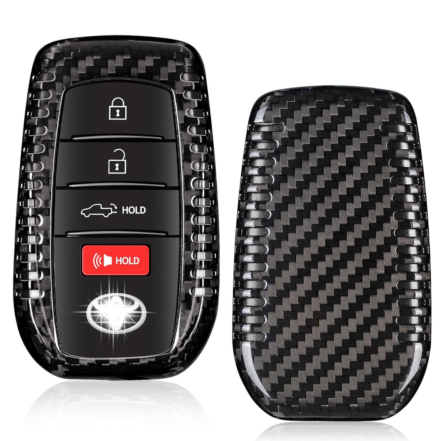 Key Cover for Toyota Tundra Carbon Fiber Key Shell Protector Case for Toyota Tundra Sequoia Venza Sienna RAV4 Accessories 2024 CHINA