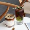 Striped Wine Glass Transparent Whiskey Cocktail Glasses European Style Iced Latte Coffee Cups Classical Mug Party Bar Glassware