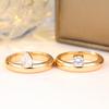 Elegant Gold Color Teardrop Round Zircon Ring Set for Women Daily Wear and Wedding