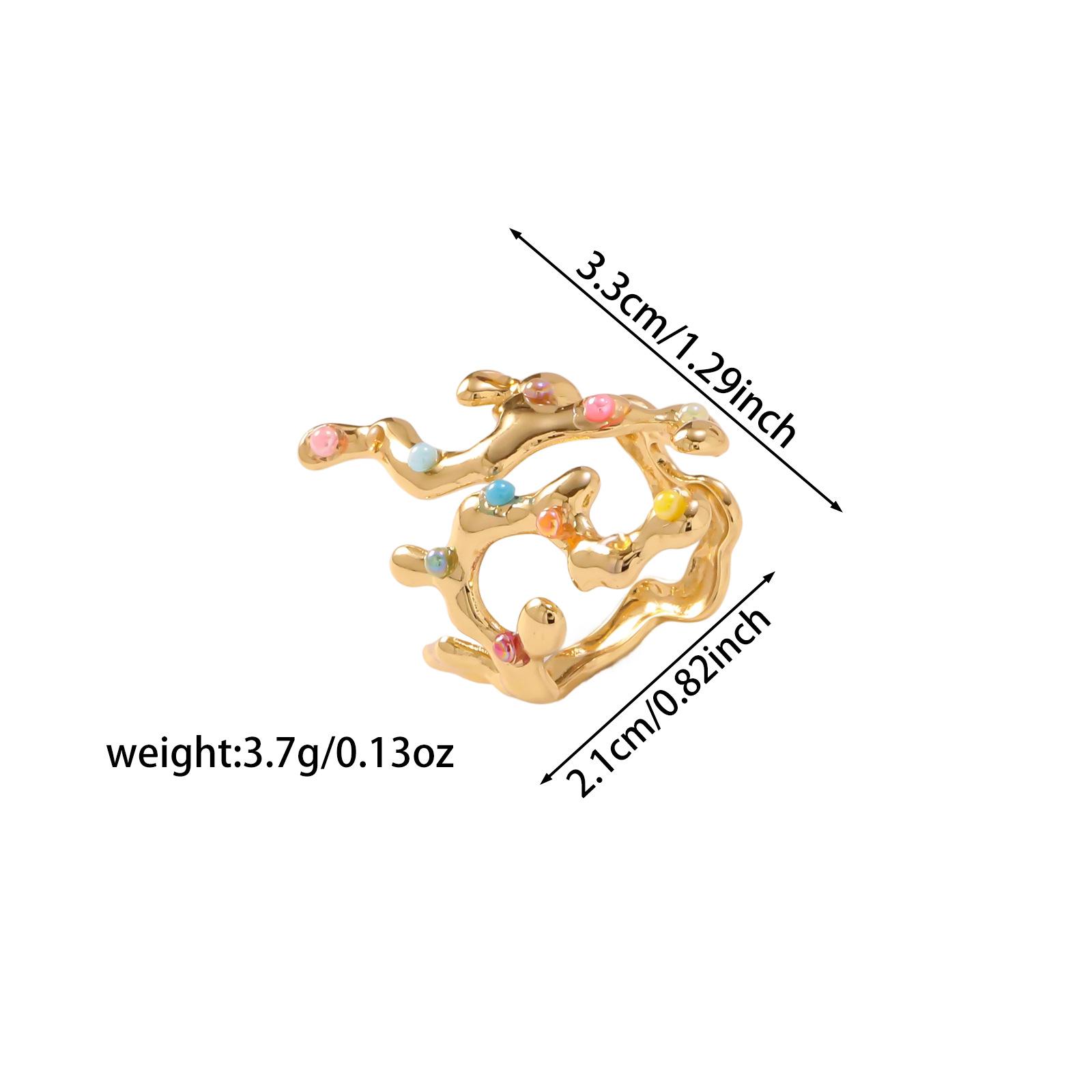 Trendy Adjustable Coral Ring - Stylish Stainless Steel Openwork Design