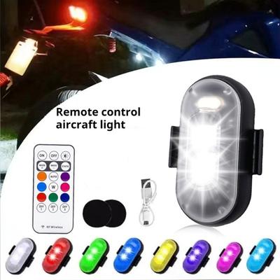 LED Strobe Light with Remote Control Rechargeable Colored Work Light 7 Colors + White Long-lasting Battery Multiple Lighting Modes Anti-Collision LED