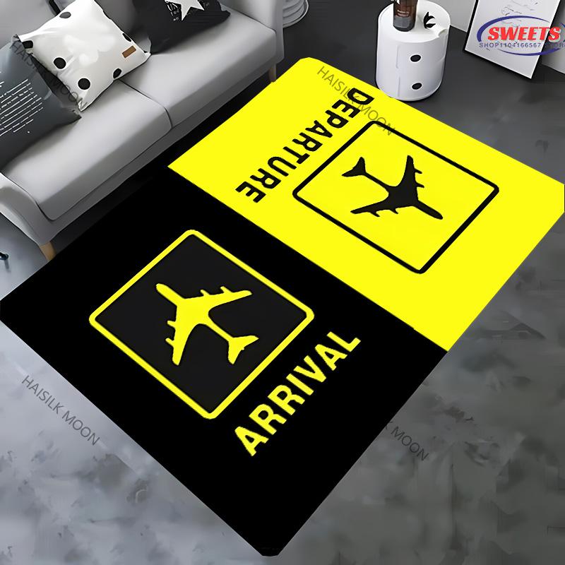 Aircraft Theme Airstrip Airport Carpet New Release! Rug for Living Rooms Bedrooms, Office Areas, Durable Machines Washable Mats