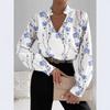 Autumn new product long-sleeved V-neck splicing shirt shirt women