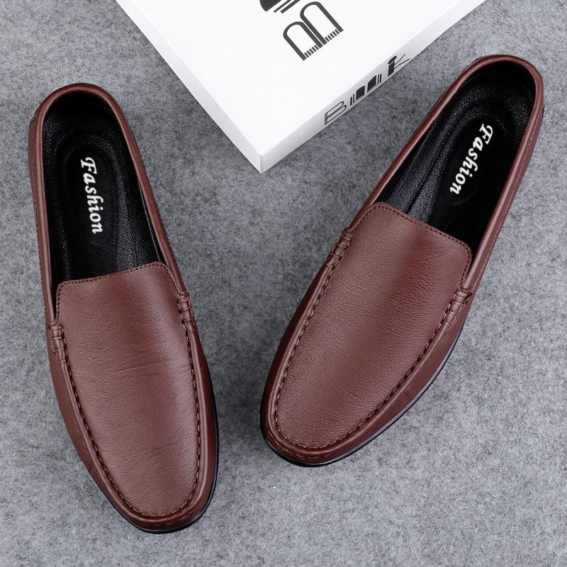 Leather Men Shoes Luxury Brand Loafers 2022 Newest Italian Designer Men Wedding Dress Shoes Casual Black Slip On Moccasins Office