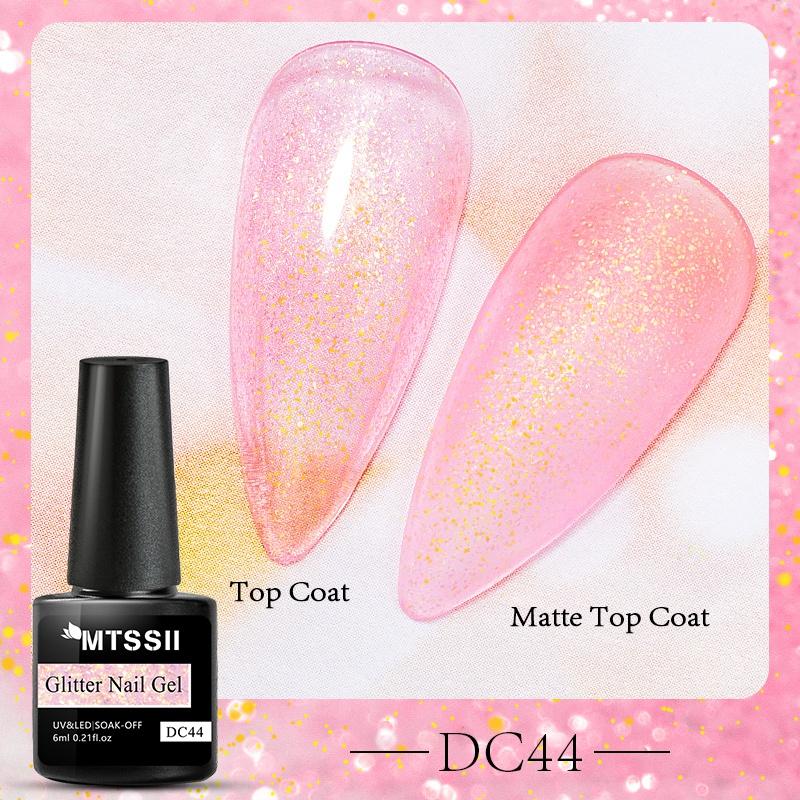 MTSSII 6ml Glitter Nail Gel Sparkly Sequins UV LED Soak Off Varnish For Manicure Semi Permanent Nail Art Gel Polish