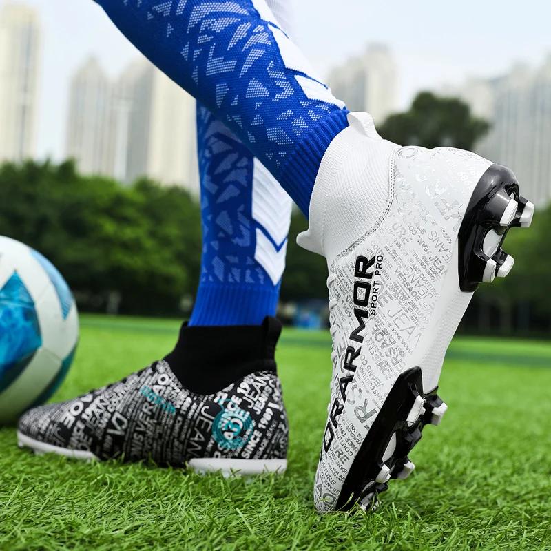 Men's Soccer Shoes Kids Football Ankle Boots Children Soccer Training Sneakers Outdoor Football Cleats Size 31-48
